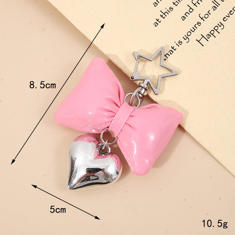 Wholesale New Cotton Leather Bow Mobile Phone Pendant High-end Sense Bag Keychain Hanging Women